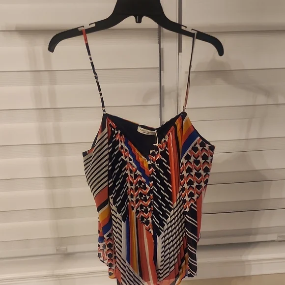 Ramy Brook Monique Print Pleated Cami Size L - Picture 2 of 5